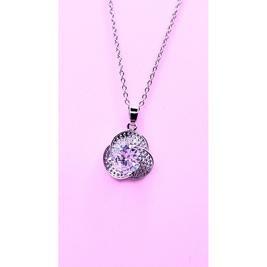Flower Drop Crystal Necklace