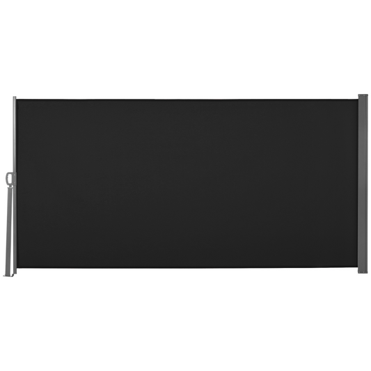 3x1.6M Retractable Side Awning Screen Fence Patio Privacy Divider Black