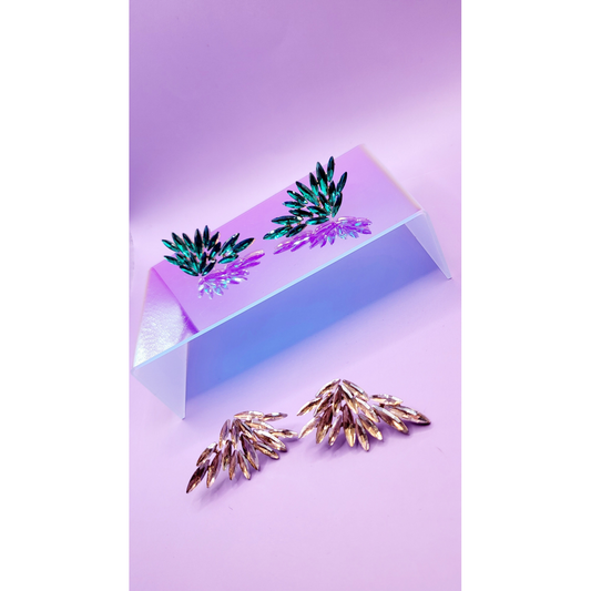 Feather Crystal Stud Earrings