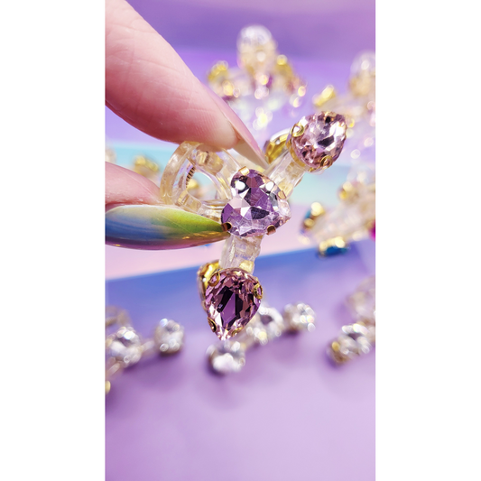 Crystal Luxe Pink Hair Clamps Pack of 12