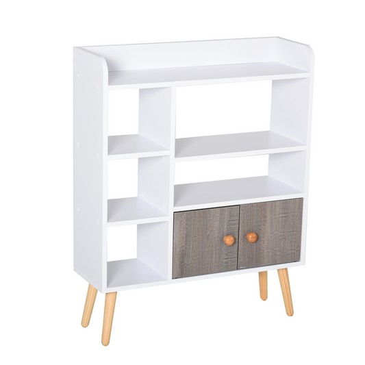 Particle Board Multi-Compartment Shelving Unit White/Brown