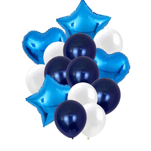 40PCS Dark Blue & Gold Metallic Latex Balloons for Parties & Celebrations