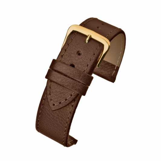 Dark Brown Buffalo Grain Leather Watch Strap 28mm