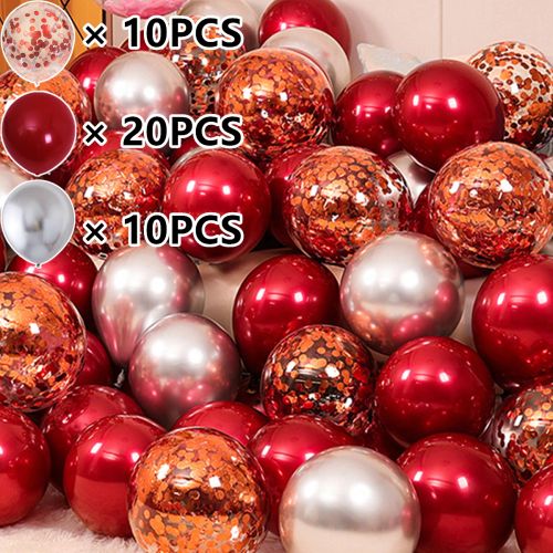 10 Inch Pomegranate Red Confetti Latex Balloons for Parties & Celebrations