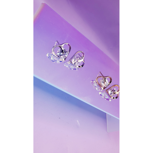Heart Crystal Stud Earrings