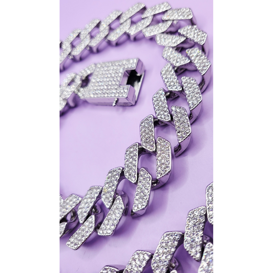 Iced Out Hip Hop Stainless Steel Link Necklace