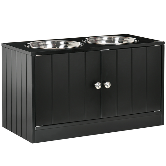 Raised Dog Bowls for Large Dogs Feeding Station Stand, Storage -  Pawhut