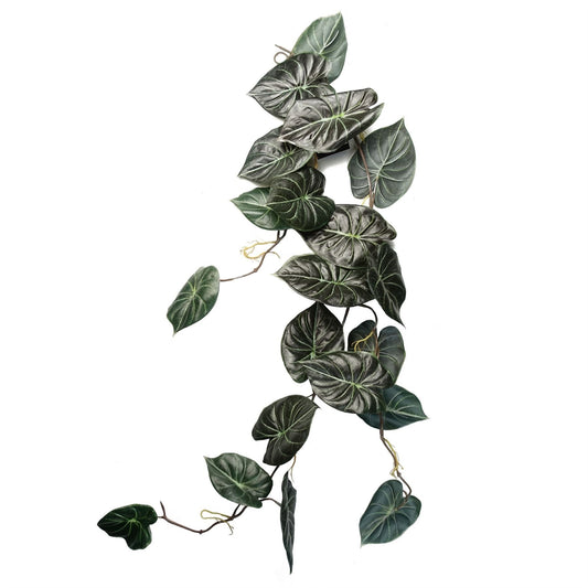 120cm Artificial Hanging Trailing Plant Alocasia Dragon Scale Dark