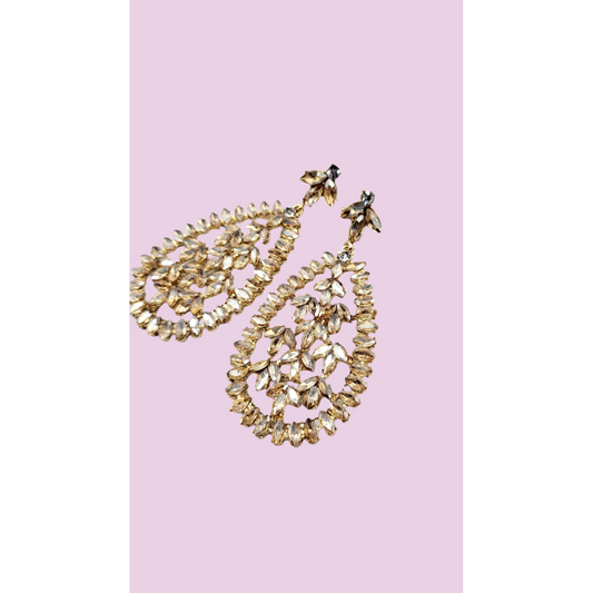 Halo Crystal Drop and Dangle Earrings