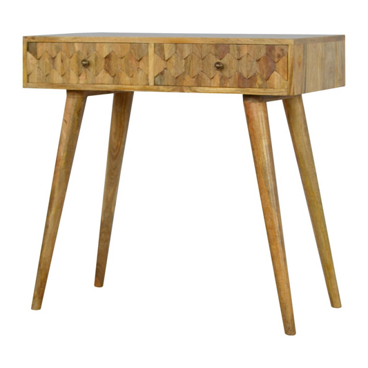 Artisan Furniture Solid Wood Pineapple Carved Console Table