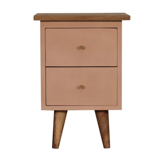 Artisan Furniture Solid Wood Blush Pink Hand Painted Bedside