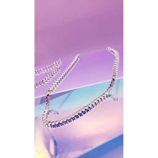 Sparkly Round Crystal Trio Necklace, Earrings & Bracelet