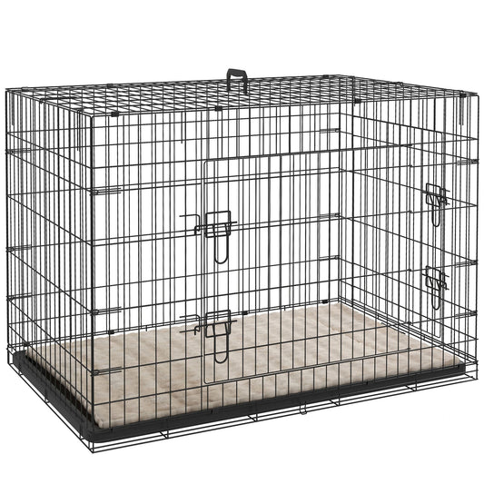 PawHut Dog Crate with 2 Doors, Tray, Soft Cushion, for Extra Small Dogs