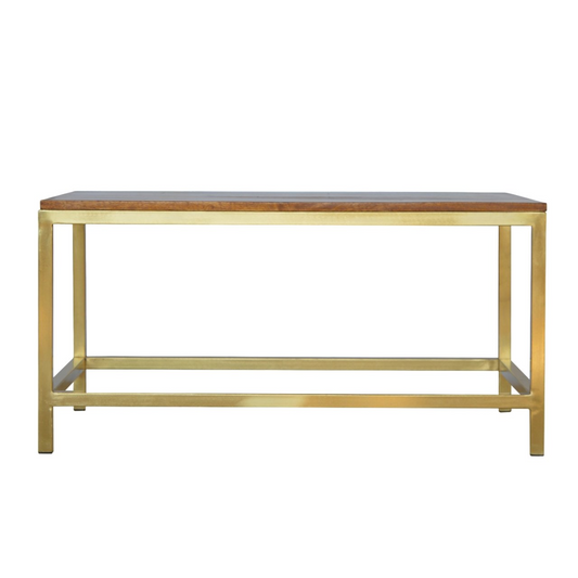 Artisan Furniture Solid Wood Rectangle Gold Coffee Table