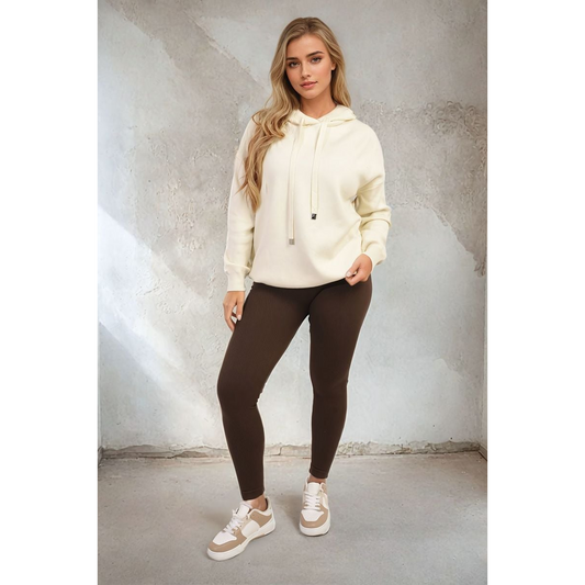 Back Heart Print Knitted Hoodie