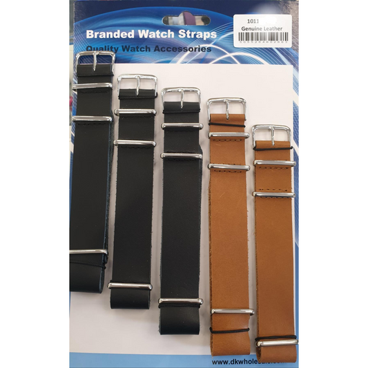 1011 Black & Brown Quality Leather Watch Straps 24mm