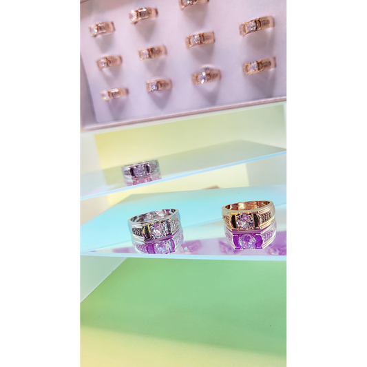 Men's Iced Out Crystal Box Set of 12 Rings