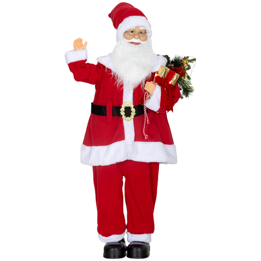 HOMCOM Life Size Animated Santa Claus with Sound Activated for Party