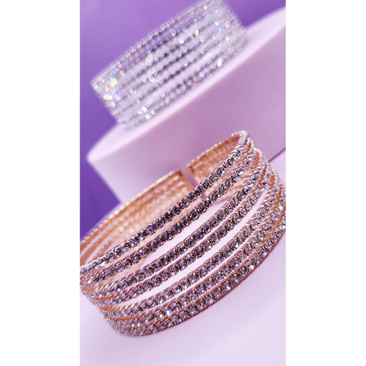Glam Row Crystal Cuff Large