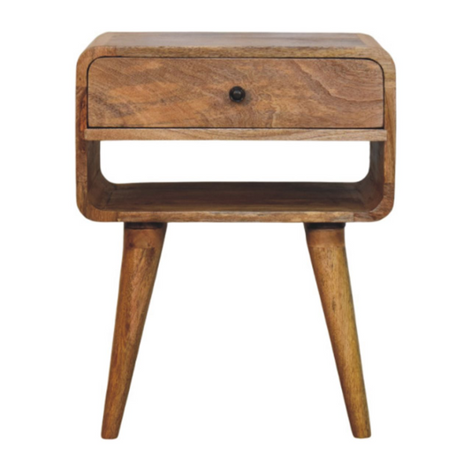 Artisan Furniture Solid Wood Avora Oak-ish Nightstand with Drawer and open slot