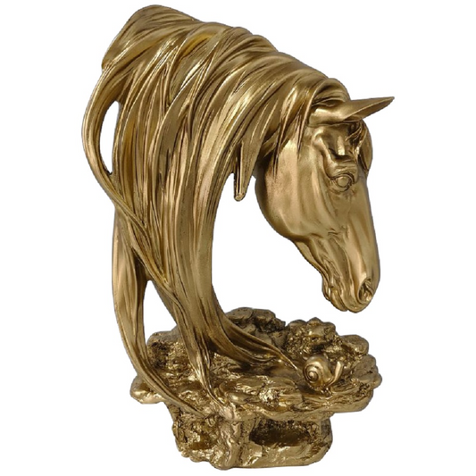 Horse Head Statue Animal Bust Sculpture Modern Tabletop Ornament for Office Home Decoration
