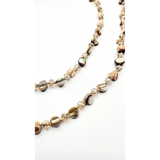 Gold Boho Long Beaded Necklace