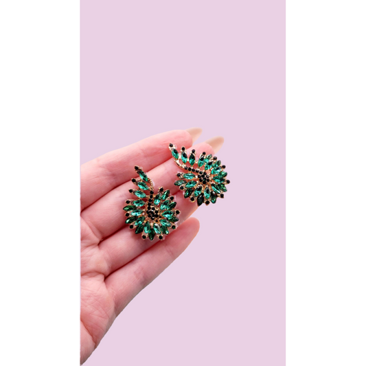 Baroque Crystal Stud Earrings