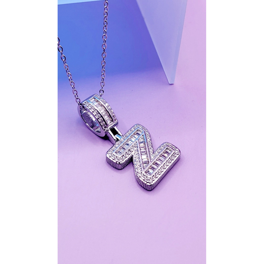 Crystal Initial Necklace Letter Z
