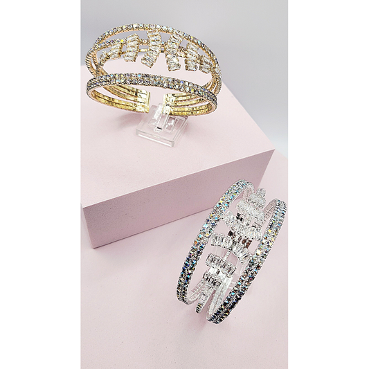 Triple Row Crystal Cuff