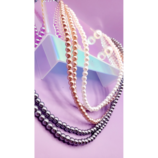 Aura Pearl Multi Layer Necklace & Earrings