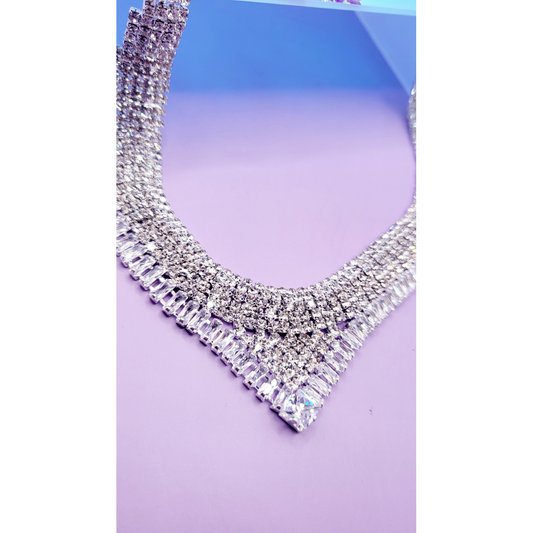 Queen Luxe Crystal Duo Necklace & Earrings