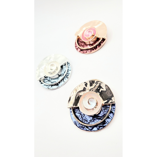 Abstract Magnetic Swirl Brooch