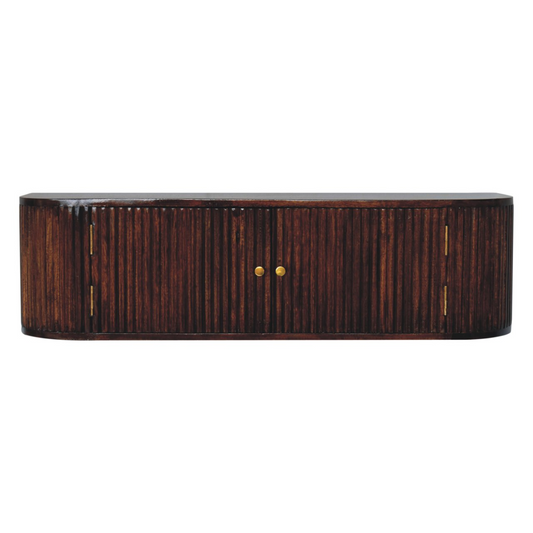Artisan Furniture Solid Wood Chunky Chestnut Wall Mounted Console, Brown, 2 Doors