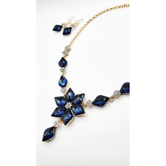 Flower Crystal Necklace Set