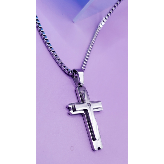 Elegant Silver Cross Necklace