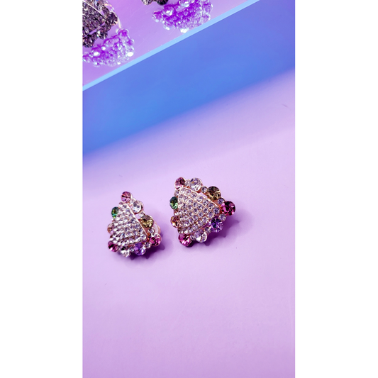 Halo Crystal Non Pierced Clip On Earrings