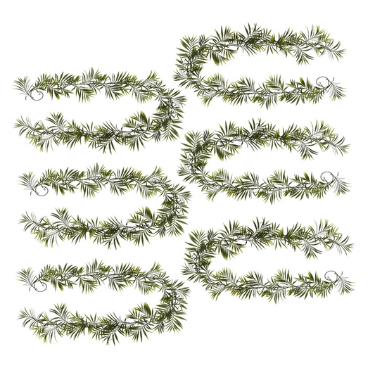 Pack of 6 x 190cm Fire Retardant Artificial Palm Garland
