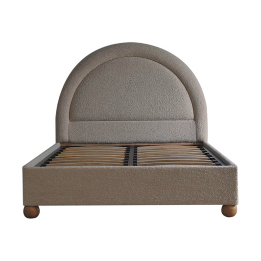 Artisan Furniture Solid Wood Cream Boucle Double Bed