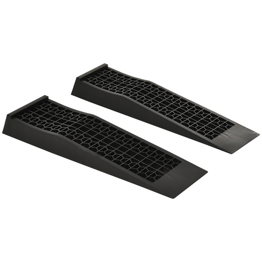 2 Pcs 70x20cm Thick Plastic Curb Ramps Anti-Slip Surface Tyre Friction HOMCOM