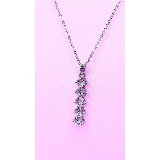 Oblong Drop Crystal Necklace