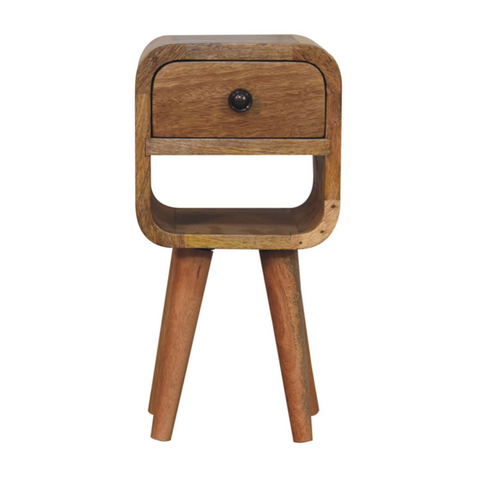 Artisan Furniture Solid Wood Extra Mini Oak-ish Curve Lower Bedside