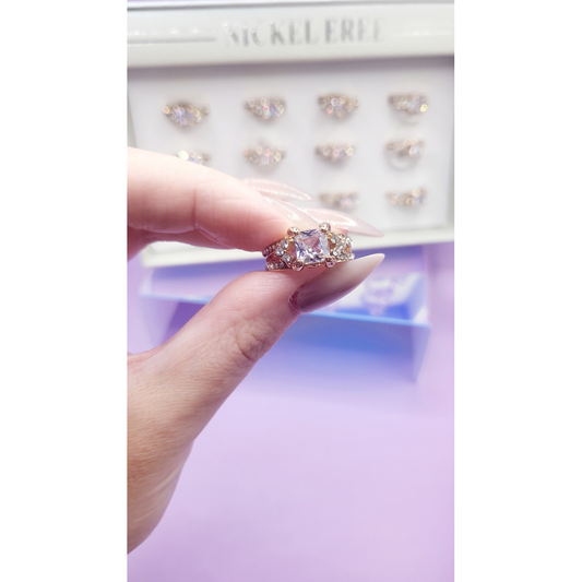 Paparazzi Crystal Ring Gold Box set of 12