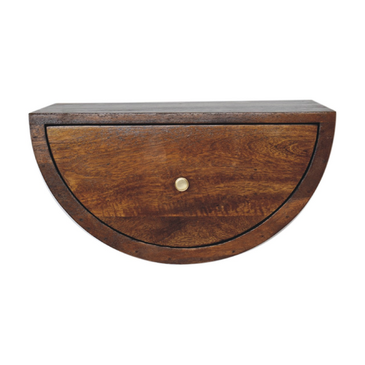 Artisan Furniture Solid Wood Chestnut Crescent Floating Bedside