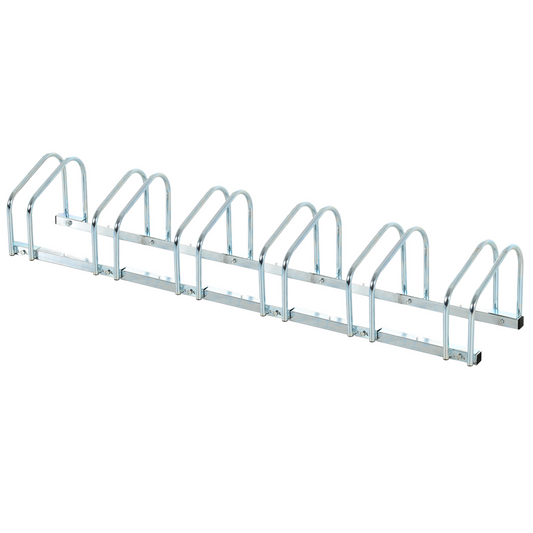 6 Bike Parking Rack Locking Storage Stand Holder Floor Wall Mount  HOMCOM