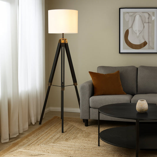 Malvern Tripod Floor Lamp With Black Base | Luxury Home Accessories | Heulog Glow