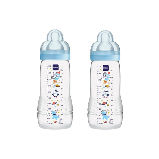 MAM Easy Active Bottle 330ml Pack of 2 - Blue Assorted | Luxury Home Accessories | Heulog Glow