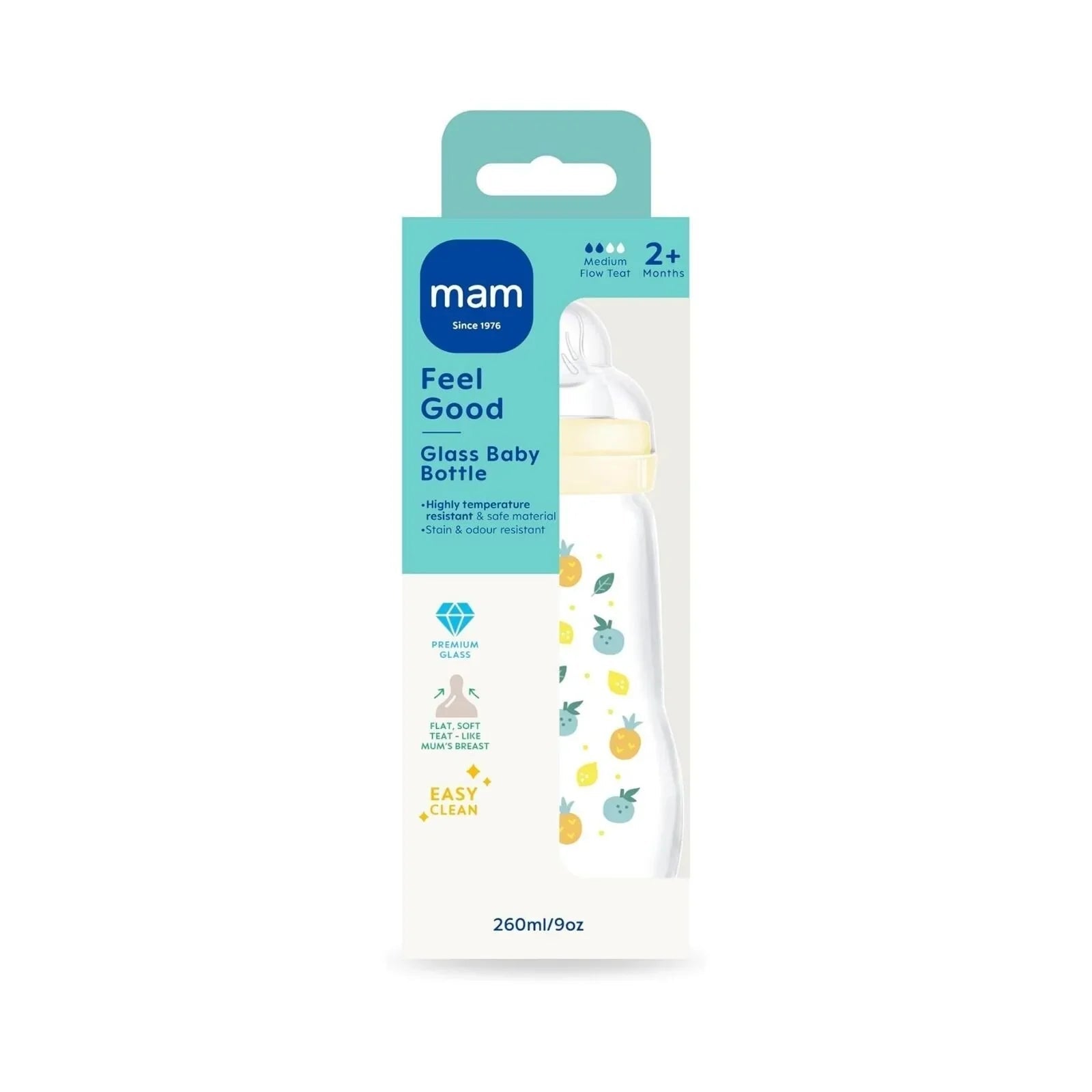 MAM Feel Good Glass Bottle 260ml | Luxury Home Accessories | Heulog Glow