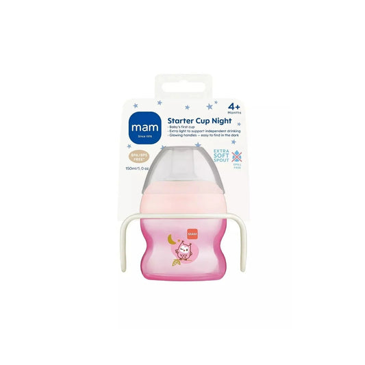 MAM Starter Cup & Glow with Handles 150 ml - Pink | Luxury Home Accessories | Heulog Glow