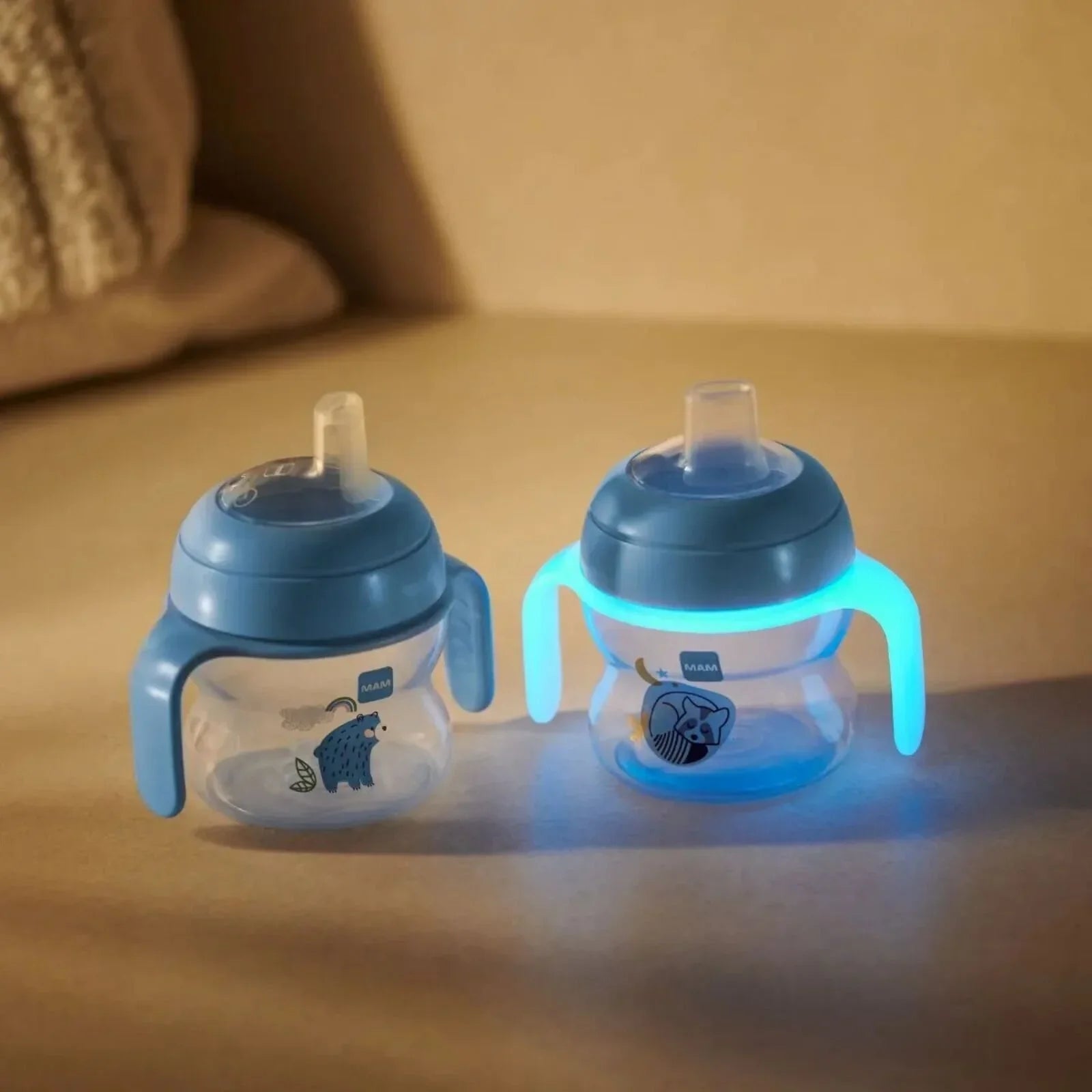 MAM Starter Cup & Glow with Handles 150ml - Blue | Luxury Home Accessories | Heulog Glow