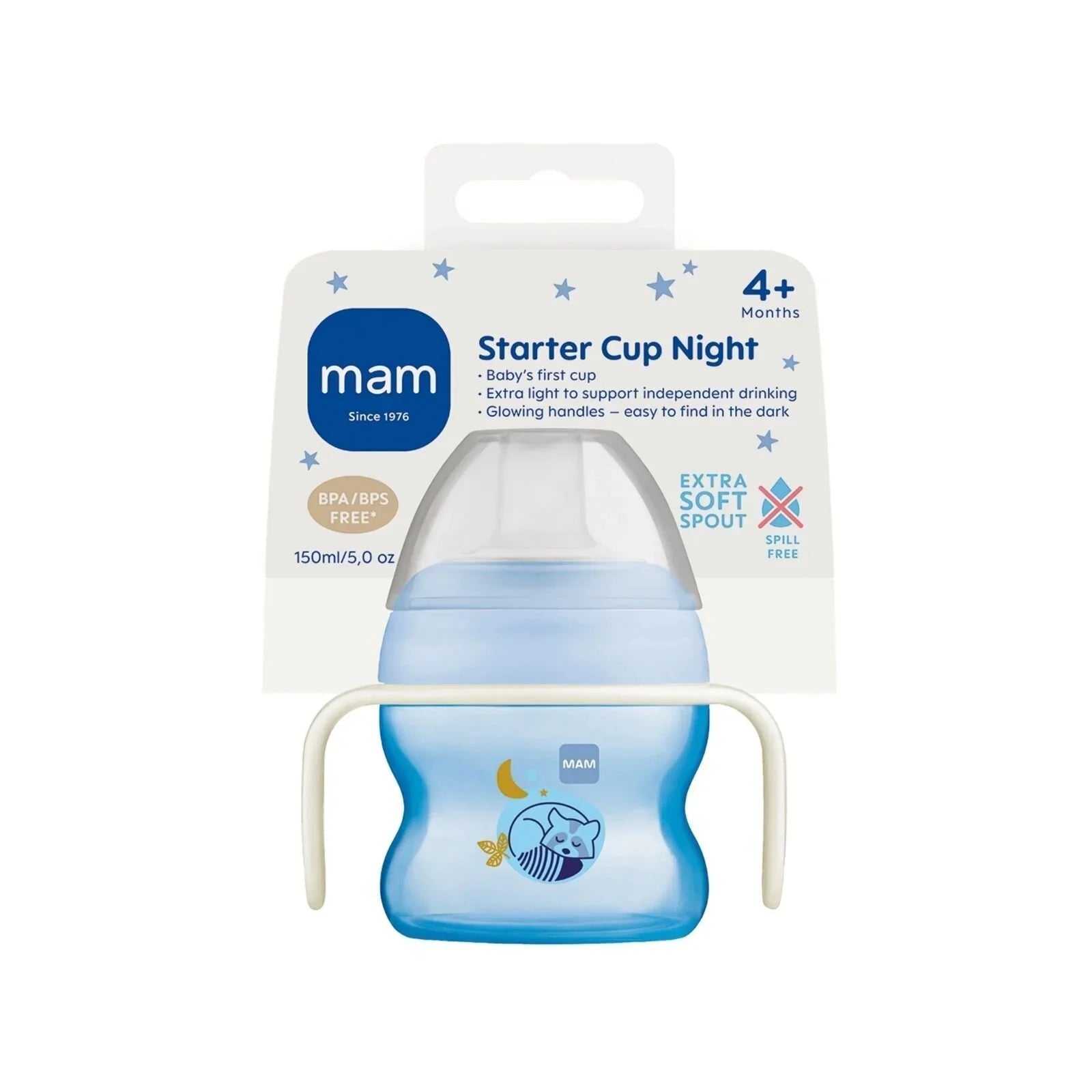 MAM Starter Cup & Glow with Handles 150ml - Blue | Luxury Home Accessories | Heulog Glow